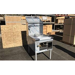 cooler depot Chinese Wok Range NSF with waterfall cooling, backsplash-1 Burner Hole Chamber, Customize 13" 16" wok ring, Commercial Restaurant, Propane or Natural Gas 120000 BTU, Stainless Steel in Kuwait
