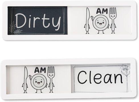 Dishwasher Magnet Clean Dirty Sign – Premium Acrylic Magnetic Dishwasher Indicator, Reversible Clean/Dirty Signs for Kitchen Decor and Accessories in Saudi Arabia