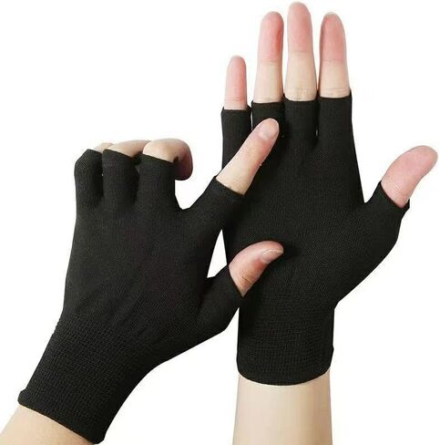 1 Pair of Half Finger Gloves, Breathable Cotton Blend, Suitable for Outdoor Fishing and Cycling Sports, and Fitness in Saudi Arabia