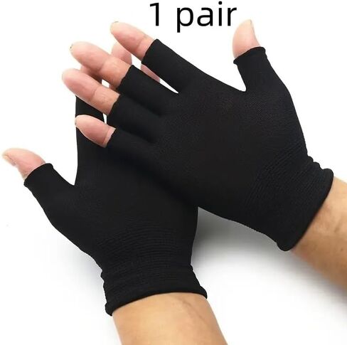 1 Pair of Half Finger Gloves, Breathable Cotton Blend, Suitable for Outdoor Fishing and Cycling Sports, and Fitness in Saudi Arabia