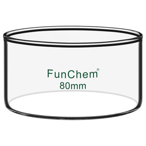 FunChem Borosilicate Glass Crystallizing Dish Without Spout for Evaporation Crystallization, O.D. 150mm, 1000ml Lab Crystallizer with Flat Base in Saudi Arabia