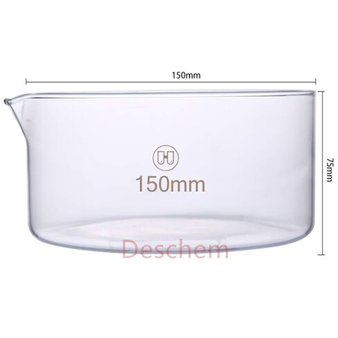 150mm Glass Crystallizing Dish Height=75mm Heavy Wall Lab Glassware in Saudi Arabia