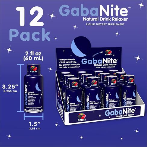 Sleep Aid, Natural Sleep Aid for Adults (12 Pack), Supplement Drink, Plant Derived All Natural, Sugar Free, No Calories, Fast Acting, Non-Habit Forming, Calming Relaxing Aid in Saudi Arabia