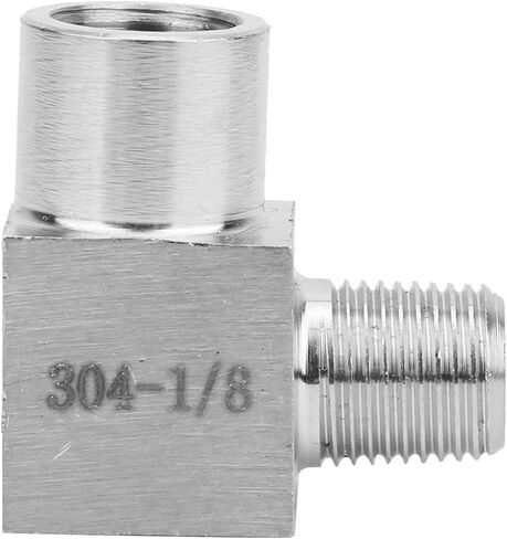 BSPP Thread Elbow Connector, Stainless Steel Pipe Fitting Adapter, Female to Male, 304 Stainless Steel - Quick Coupling, Anti - Rust, High Pressure, Ideal for Pneumatic (1/8") in Saudi Arabia