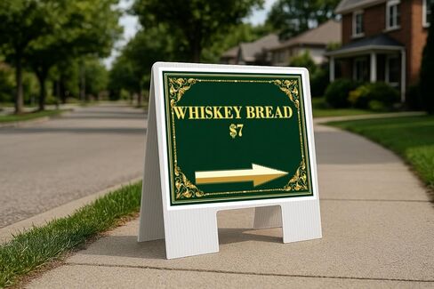 Whiskey Bread $7 St. Patrick'S Day Irish Clover Fancy Gold Directional Arrows A-Frame Double Sided 23x23 in. sign in Saudi Arabia