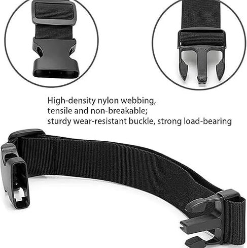 2Pcs Black Adjustable Fanny Pack Extender, Luggage Straps Travel Gear Buckle Adjustable Extension for Belt Waist Bum Bags Shoulder in Saudi Arabia