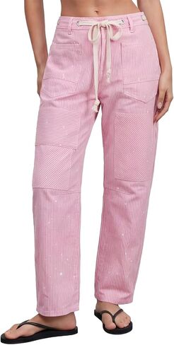 Kedera Women Striped Barrel Jeans Casual Loose Denim Jeans Wide Leg Baggy Pants Mid Waist Boyfriend Jeans Y2k in Saudi Arabia