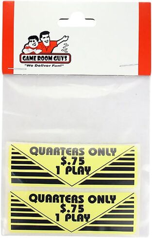 Game Room Guys Arcade Pinball 3 Quarters 1 Play Sticker- Set of 2 in Kuwait