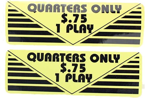 Game Room Guys Arcade Pinball 3 Quarters 1 Play Sticker- Set of 2 in Kuwait