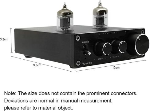TUBE-03 Mini HiFi Audio Preamplifier 6K4 Tube Amplifier Buffer Treble Bass Adjustment Preamplifier Silver in Saudi Arabia