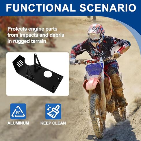 Engine Skid Plate, PSLER Electric Bicycle Skid Plate for Motorcycle Block 50-CRF50 XR50 XR70 SSR 125 YX Coolster Engine 125cc 110cc 140cc 50cc 70cc 90cc Pit Dirt Bike, Black in Kuwait