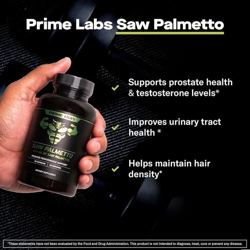 Prime Labs Saw Palmetto for Men - Prostate & Urinary Health Supplement, Hair Loss Support, DHT Blocker - 20:1 High-Potency 350mg of Saw Palmetto Extract per Serving - 90 Capsules / 90-Day Supply in Saudi Arabia