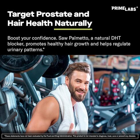 Prime Labs Saw Palmetto for Men - Prostate & Urinary Health Supplement, Hair Loss Support, DHT Blocker - 20:1 High-Potency 350mg of Saw Palmetto Extract per Serving - 90 Capsules / 90-Day Supply in Saudi Arabia