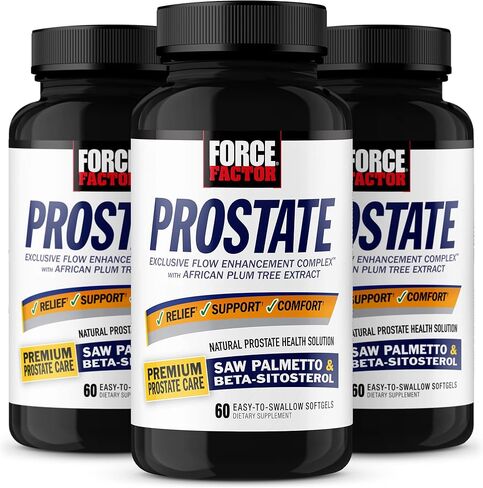 Force Factor Prostate, 3-Pack, Saw Palmetto and Beta Sitosterol Supplement for Men, Prostate Health Support, Size Support, Urinary Relief, Bladder Control, Reduce Nighttime Urination, 180 Softgels in Saudi Arabia