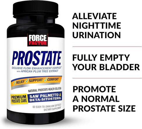 Force Factor Prostate, 3-Pack, Saw Palmetto and Beta Sitosterol Supplement for Men, Prostate Health Support, Size Support, Urinary Relief, Bladder Control, Reduce Nighttime Urination, 180 Softgels in Saudi Arabia