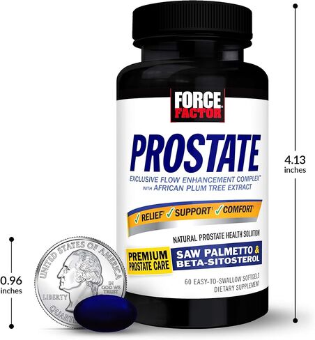 Force Factor Prostate, 3-Pack, Saw Palmetto and Beta Sitosterol Supplement for Men, Prostate Health Support, Size Support, Urinary Relief, Bladder Control, Reduce Nighttime Urination, 180 Softgels in Saudi Arabia