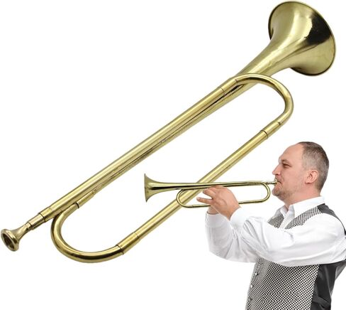 Bugle Cavalry Trumpet - Portable Brass Cavalry Instrument For Marching And Ceremonial Use, Retro Standard Design With Durable Construction, Brass Bugle Musical Instrument For Beginners Students in Saudi Arabia