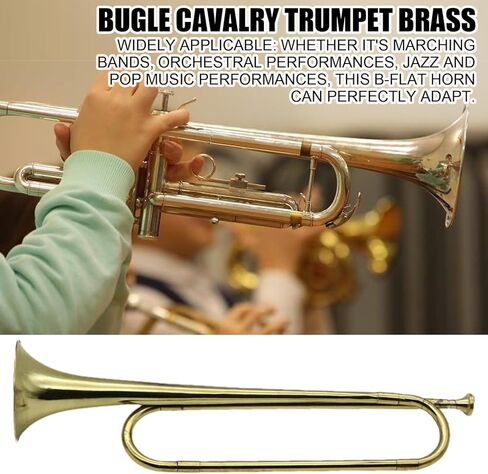 Bugle Cavalry Trumpet - Portable Brass Cavalry Instrument For Marching And Ceremonial Use, Retro Standard Design With Durable Construction, Brass Bugle Musical Instrument For Beginners Students in Saudi Arabia