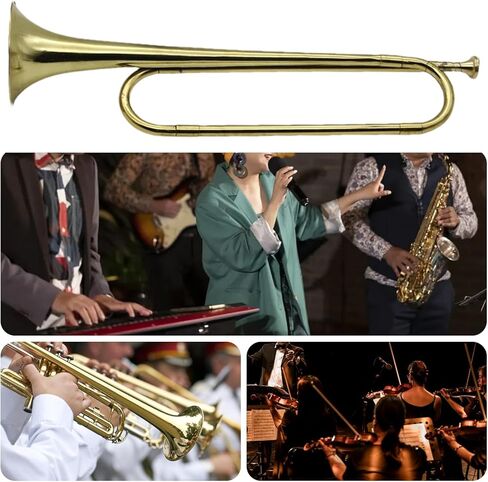 Bugle Cavalry Trumpet - Portable Brass Cavalry Instrument For Marching And Ceremonial Use, Retro Standard Design With Durable Construction, Brass Bugle Musical Instrument For Beginners Students in Saudi Arabia