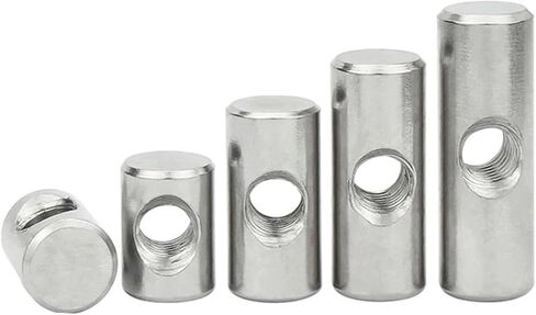 Barrel nut, 5PCS Cross Hole Barrel NutCylindrical Pin Dowel Wood Furniture Embedded Locking Nut(M5x10xM8) in Saudi Arabia