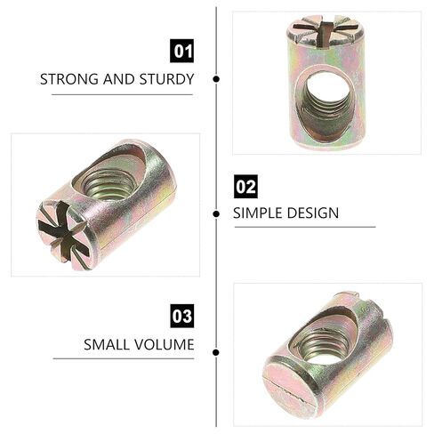 SAFIGLE 20pcs Barrel Nuts Cross Dowels Slotted Furniture Nuts Replacement Kit for Beds Cribs Zinc Alloy Hardware with Four-Slot Retaining Design in Saudi Arabia