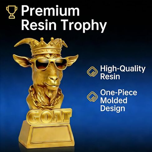 Goat Trophy – 6.4" Funny Greatest of All Time Trophy, G.O.A.T Greatest of All Time Trophyfor Fantasy Football Champion, Office MVP, Employee Recognition, Boss & Coworker,Winner & Gag Gifts in Kuwait