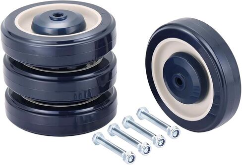MAOPINER 5" Heavy Duty Shopping Cart Caster Replacement Kit, 4 Pack Stem Caster Wheels for Shopping, Dolly & Furniture Carts (Blue) in Kuwait