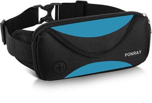 حزام خصر للجري، مقاوم للماء، حامل هاتف للعدائين، حقيبة فاني للرجال والنساء، الجري والركض والمشي لمسافات طويلة وتمارين اللياقة البدنية iPhone Xs Max 8 7 Plus، أسود-أزرق in Kuwait