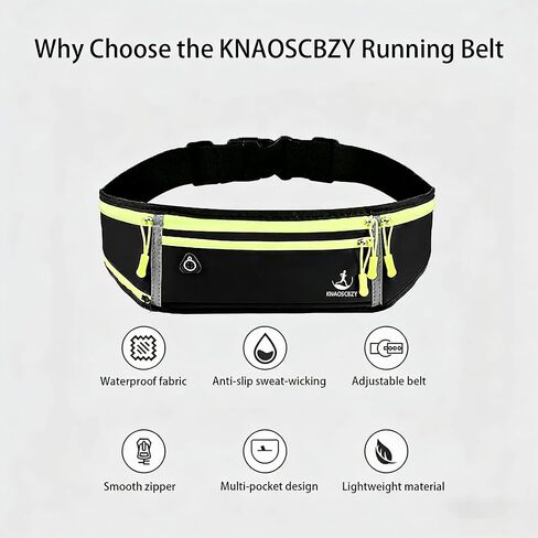 4 Pocket Running Belt for Men & Women, Fanny Pack for All Cell iPhone,Gym, Marathon, Cycling Workout in Saudi Arabia