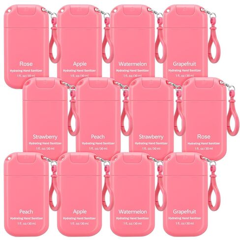 12 Pack Mini Hand Sanitizer Spray with Keychain Hand Sanitizer Mist Travel Size Bulk for Gym Purse Backpack Scented Moisturizing Hydrating Thank You Appreciation Gift for Employee Coworker Teacher in Saudi Arabia