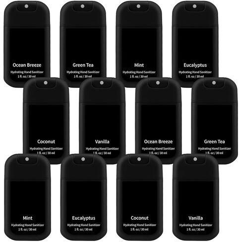 12 Pack Mini Hand Sanitizer Spray with Keychain Hand Sanitizer Mist Travel Size Bulk for Gym Purse Backpack Scented Moisturizing Hydrating Thank You Appreciation Gift for Employee Coworker Teacher in Saudi Arabia