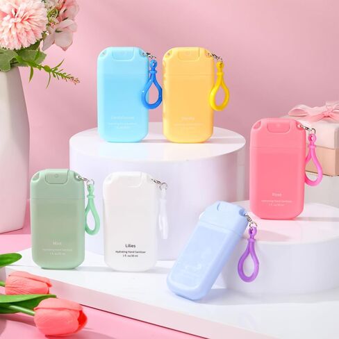 12 Pack Mini Hand Sanitizer Spray with Keychain Hand Sanitizer Mist Travel Size Bulk for Gym Purse Backpack Scented Moisturizing Hydrating Thank You Appreciation Gift for Employee Coworker Teacher in Saudi Arabia