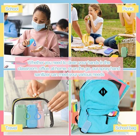 12 Pack Mini Hand Sanitizer Spray with Keychain Hand Sanitizer Mist Travel Size Bulk for Gym Purse Backpack Scented Moisturizing Hydrating Thank You Appreciation Gift for Employee Coworker Teacher in Saudi Arabia