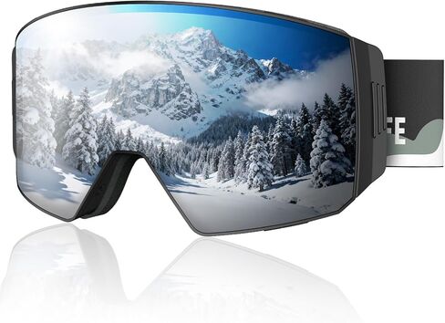 CVLIFE Magnetic Ski Goggles Over Glasses Men Women, Secure Side Flap Snowboard Goggles, Anti-Fog UV Protection Snow Gear in Saudi Arabia