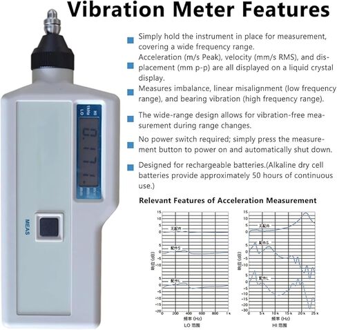 Vibration Meter Digital Vibrometer, Handheld Digital Vibration Analyer Tester, for Mechanical Manufacturing, Automobile Industry, Mining Safe in Saudi Arabia