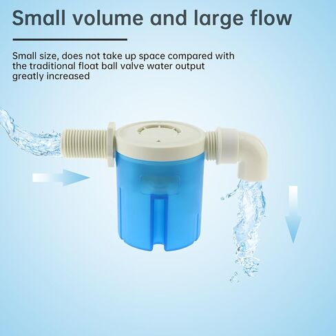 Water Float Valve, 2 Pack 1/2" Automatic Water Level Control Valve, NPT Male Inlet, Blue Float Valve for Water Tanks, Swimming Pools, Aquariums, Solar Powered, Internal Design in Kuwait