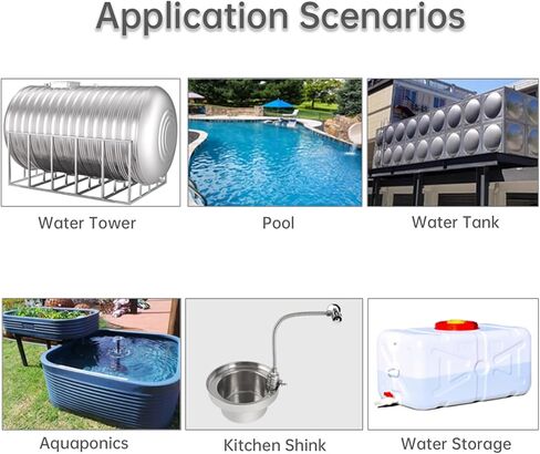 Water Float Valve, 2 Pack 1/2" Automatic Water Level Control Valve, NPT Male Inlet, Blue Float Valve for Water Tanks, Swimming Pools, Aquariums, Solar Powered, Internal Design in Kuwait