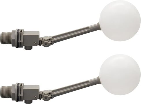 2PCS 3/4 Float Valve for Water Tank Plastic Water Grey Float Valve with Adjustable Arm Automatic Fill for Water Tank Pond, Livestock Waterer in Kuwait