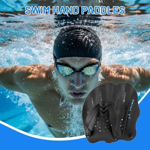 2 pcs Pro Swimming Hand Paddles - Enhance Strength & Speed, Ergonomic Design, Adjustable Straps in Kuwait