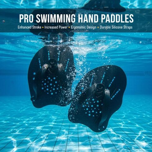 2 pcs Pro Swimming Hand Paddles - Enhance Strength & Speed, Ergonomic Design, Adjustable Straps in Kuwait