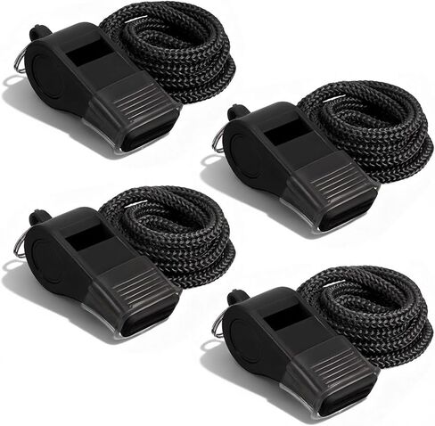 4pcs Whistle Loud Crisp Sound with Lanyard and Mouthpiece Plastic Whistle Loud Whistles for Coaches, Teachers, and Outdoor Safety in Saudi Arabia