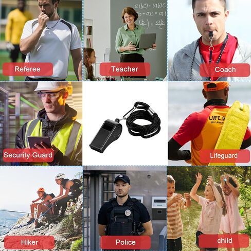 4 Packs Whistle with Lanyard, Whistle for Coaches, Plastic Sports Whistles with Lanyard, Loud Crisp Sound Sports Whistles for Teacher, Referees, Coaches, Training Pets, Black in Saudi Arabia