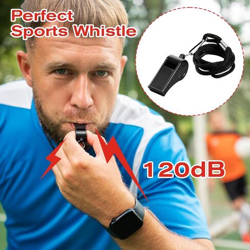 4 Packs Whistle with Lanyard, Whistle for Coaches, Plastic Sports Whistles with Lanyard, Loud Crisp Sound Sports Whistles for Teacher, Referees, Coaches, Training Pets, Black in Saudi Arabia