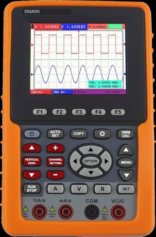 Owon HDS1021M-N Series HDS Handheld Digital Storage Oscilloscope and Digital Multimeter, 20MHz, Single Channel, 500MS/s Sample Rate with Waveform Record & Replay、FFT Functions in Saudi Arabia