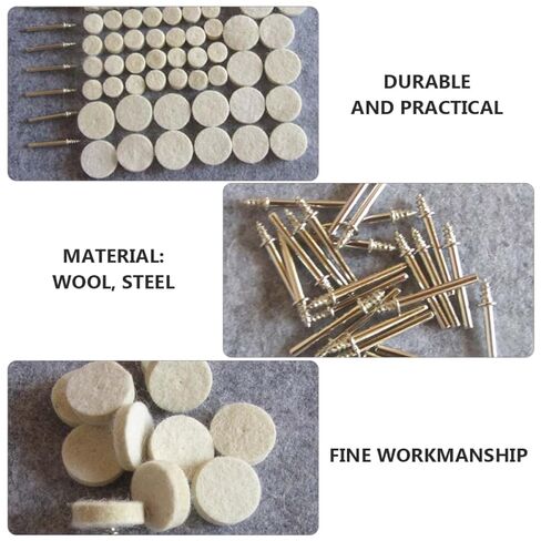 76 قطعة من عجلة تلميع الصوف اللباد ومجموعة أدوات حفر عجلة التلميع مع مغزل لتفصيل السيارات وملحقات تلميع الطاقة in Kuwait