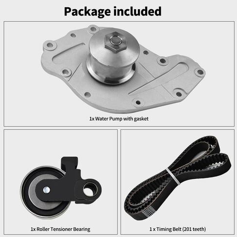TBK295L Engine Timing Belt Kit with Water Pump Compatible with 2005-2010 Chrysler 300 Town & Country Dodge Charger Challenger Grand Caravan Volkswagen Routan 3.5L 4.0L V6 Replaces TS26295A in Saudi Arabia