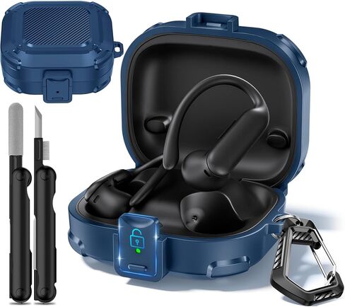 Security Lock Case for Powerbeats Pro 2 (2025) Wireless Bluetooth Earbuds, Shockproof Anti-Scratch Protective Hard Cases Cover for Beats Powerbeats Pro 2 Accessories, with Cleaning Kit & Keychain in Kuwait