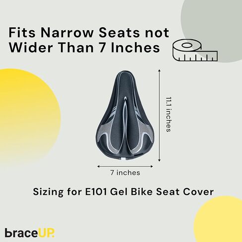 BraceUP Gel Bike Seat Cover for Women & Men, Padded Bicycle Seat Cushion with Extra Thick Silicone Sponge, Anti-Slip Design, for Stationary, Spin, and Indoor Cycling Bikes in Kuwait