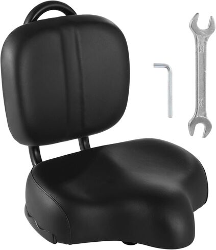 Bike Seat with Backrest, Oversized Memory Foam Bicycle Cushion with Back Support, Universal PU Saddle for Tricycle, Mountain & Electric Bikes, Includes Full Installation Kit in Kuwait