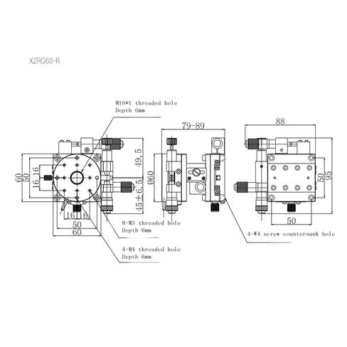 ميكرومتر دليل الضبط الدقيق لشريحة الإزاحة XZRG محور 60-R in Kuwait